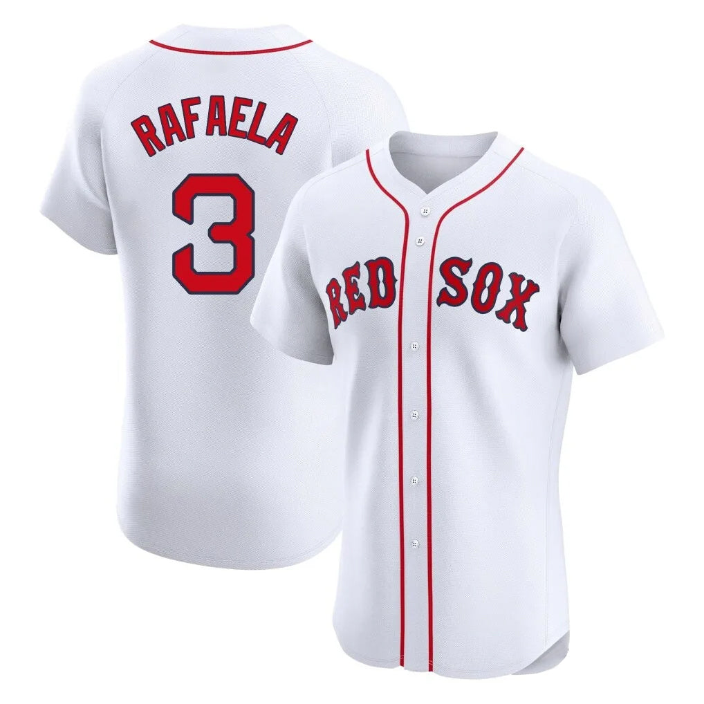 Friene B.Red Sox #3 Ceddanne Rafaela Player White Limited Elite Home Game Stitched Jerseys