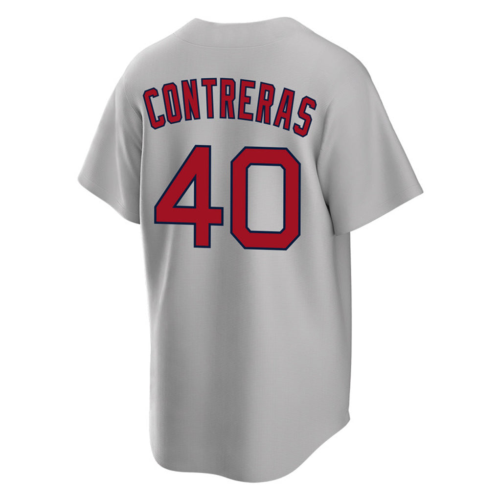 Friene B.Red Sox #40 Willson Contreras Player Gray Road Home Game Stitched Jerseys