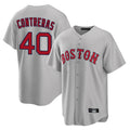 Friene B.Red Sox #40 Willson Contreras Player Gray Road Home Game Stitched Jerseys