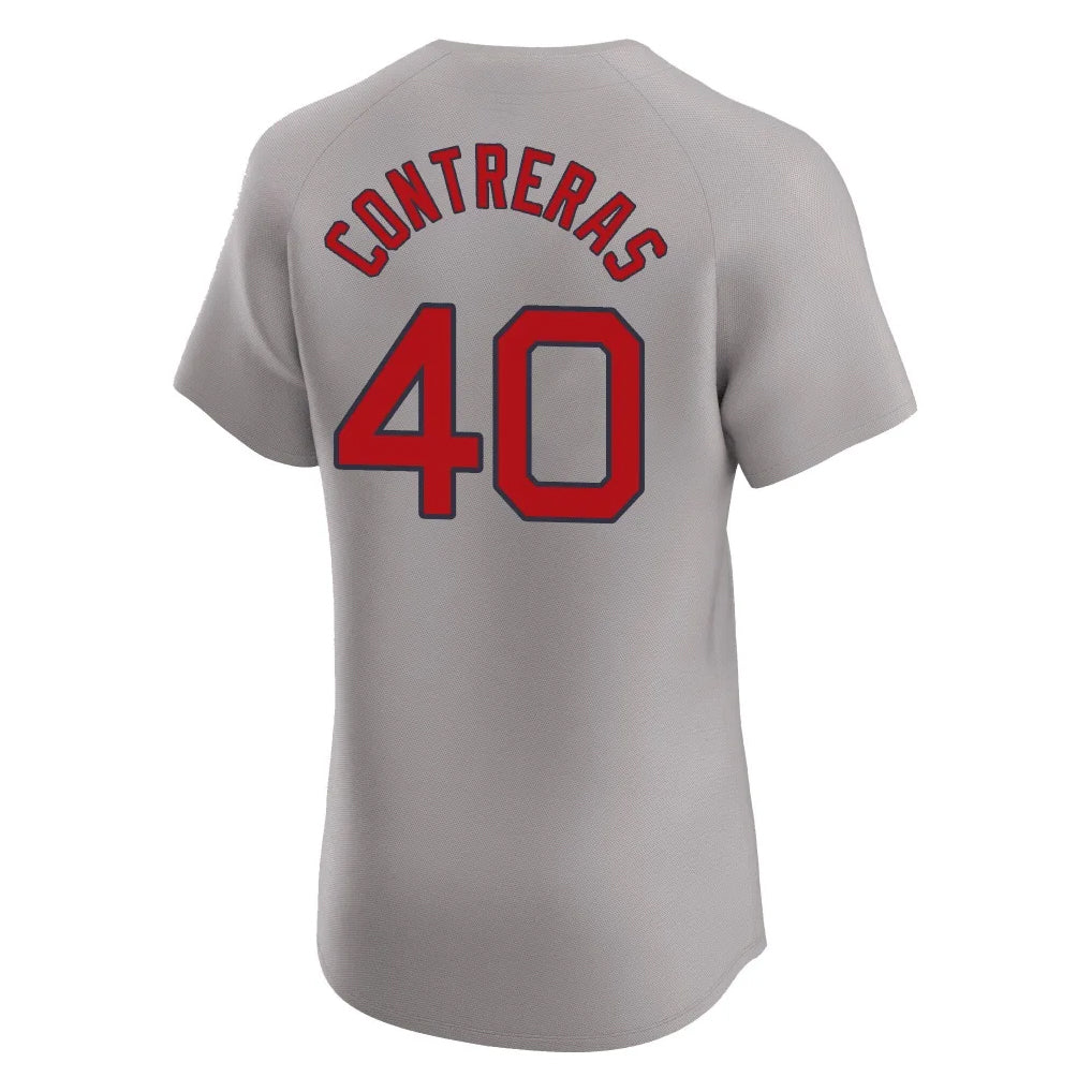 Friene B.Red Sox #40 Willson Contreras Player Gray Road Limited Elite Home Game Stitched Jerseys