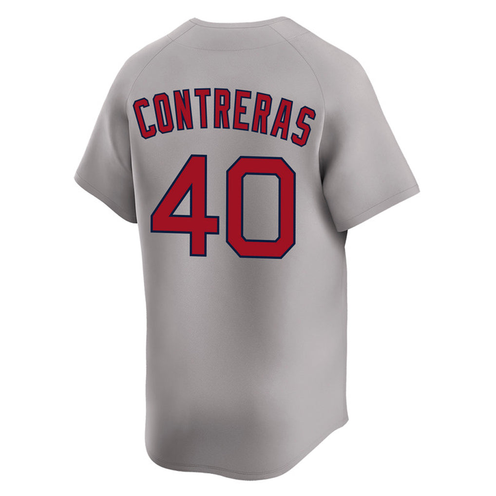 Friene B.Red Sox #40 Willson Contreras Player Gray Road Limited Home Game Stitched Jerseys