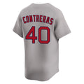 Friene B.Red Sox #40 Willson Contreras Player Gray Road Limited Home Game Stitched Jerseys