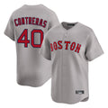 Friene B.Red Sox #40 Willson Contreras Player Gray Road Limited Home Game Stitched Jerseys