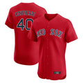 Friene B.Red Sox #40 Willson Contreras Player Red Limited Elite Home Game Stitched Jerseys