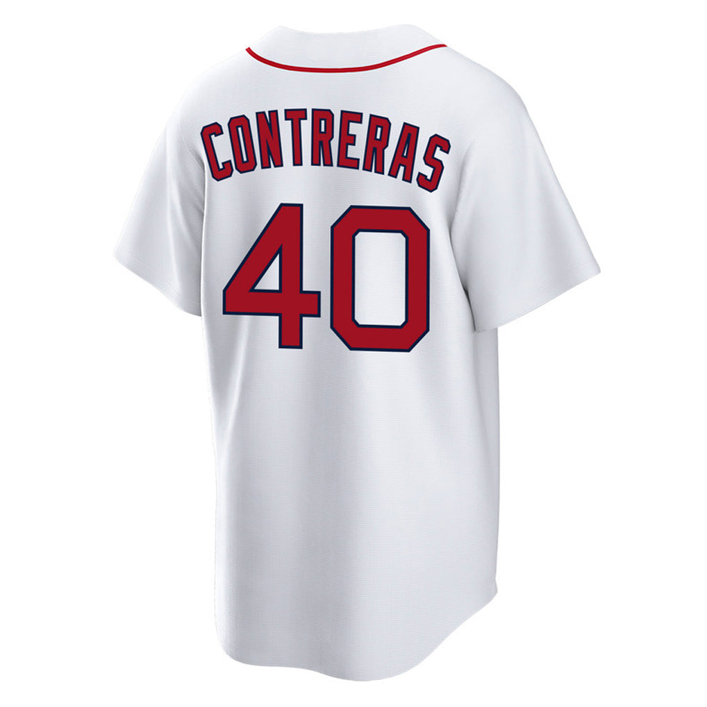 Friene B.Red Sox #40 Willson Contreras Player White Home Game Stitched Jerseys