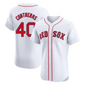 Friene B.Red Sox #40 Willson Contreras Player White Limited Elite Home Game Stitched Jerseys