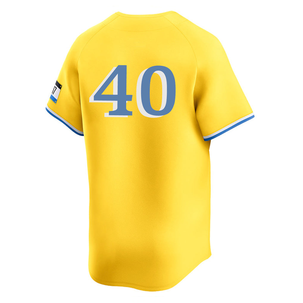 Friene B.Red Sox #40 Willson Contreras Player Yellow Limited Home Game Stitched Jerseys