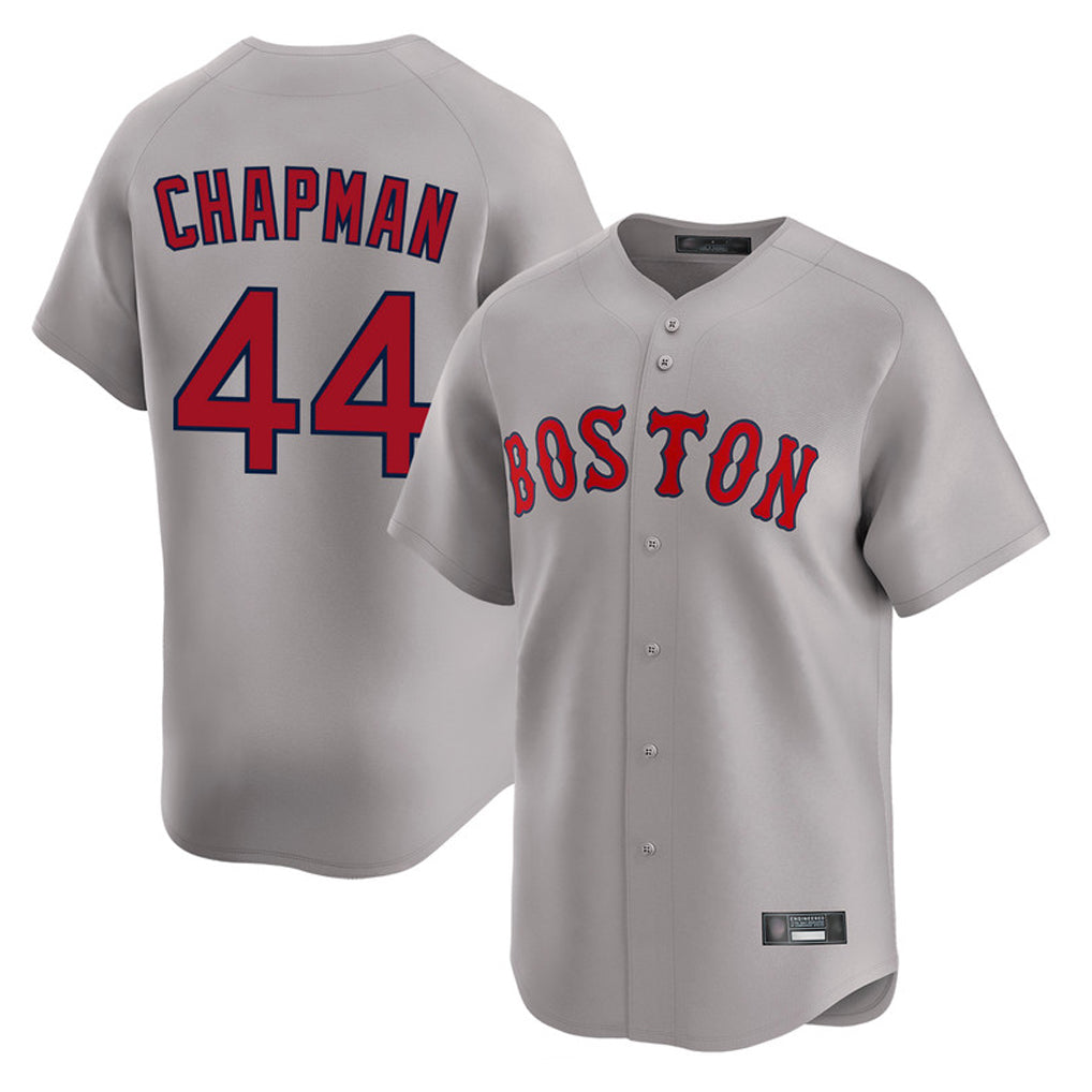 Friene B.Red Sox #44 Aroldis Chapman Player Gray Road Limited Home Game Stitched Jerseys