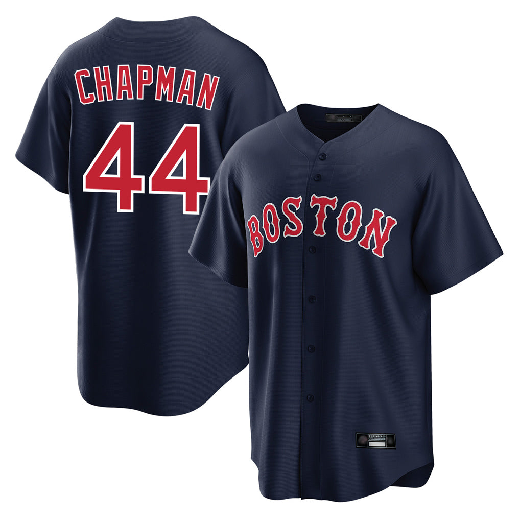 Friene B.Red Sox #44 Aroldis Chapman Player Navy Home Game Stitched Jerseys