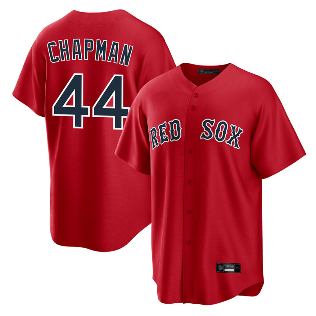 Friene B.Red Sox #44 Aroldis Chapman Player Red Home Game Stitched Jerseys