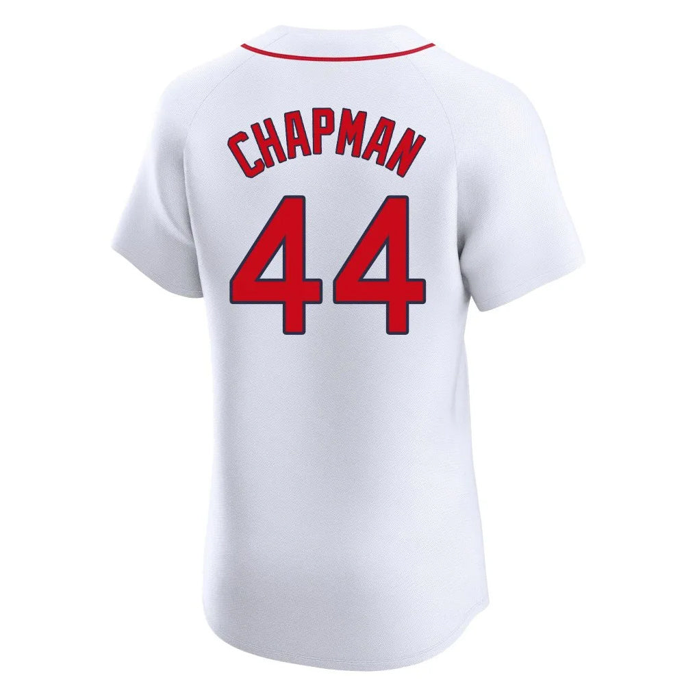 Friene B.Red Sox #44 Aroldis Chapman Player White Limited Elite Home Game Stitched Jerseys