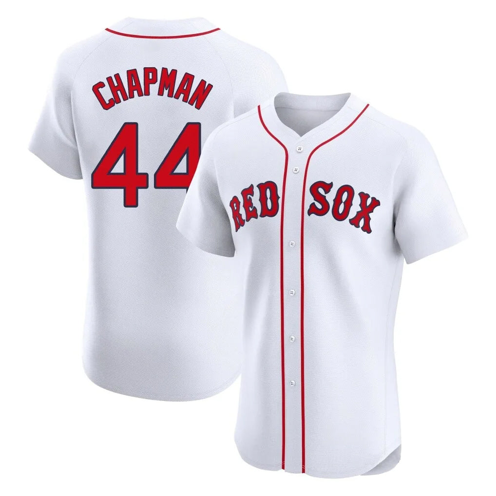 Friene B.Red Sox #44 Aroldis Chapman Player White Limited Elite Home Game Stitched Jerseys