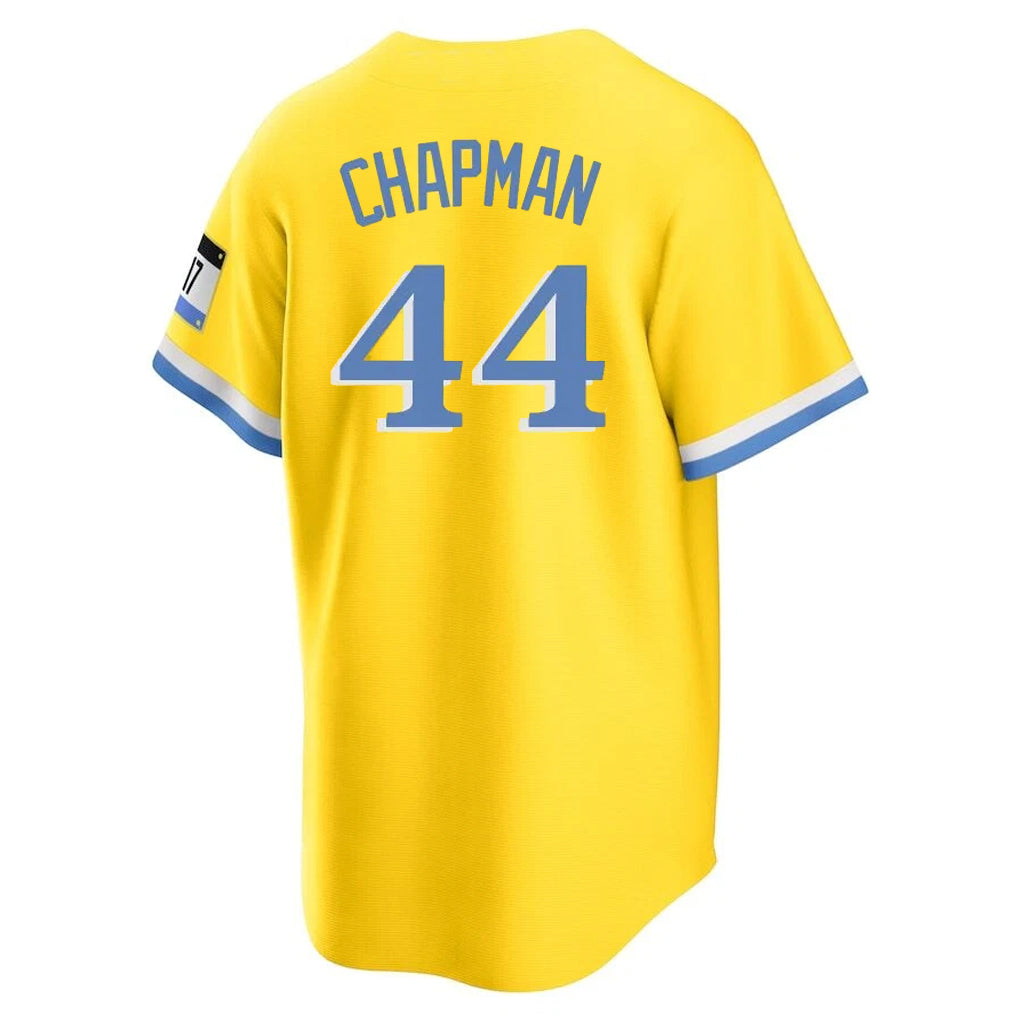 Friene B.Red Sox #44 Aroldis Chapman Player Yellow Home Game Stitched Jerseys