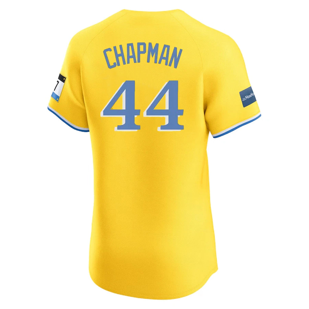 Friene B.Red Sox #44 Aroldis Chapman Player Yellow Limited Elite Home Game Stitched Jerseys