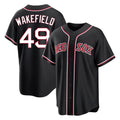 Friene B.Red Sox #49 Tim Wakefield Player Black Out Home Game Stitched Jerseys