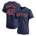 Friene B.Red Sox #49 Tim Wakefield Player Navy Limited Elite Home Game Stitched Jerseys