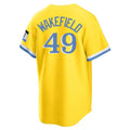 Friene B.Red Sox #49 Tim Wakefield Player Yellow Home Game Stitched Jerseys