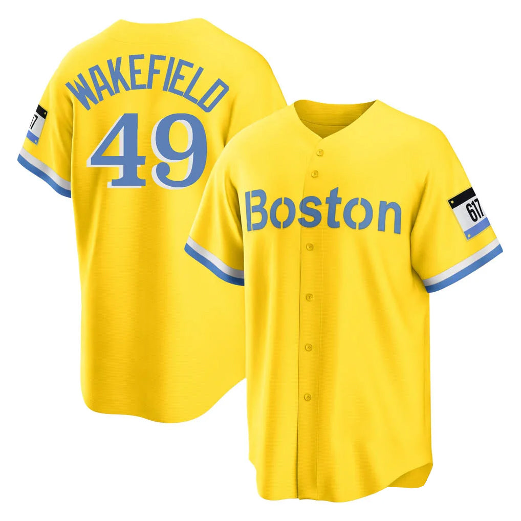 Friene B.Red Sox #49 Tim Wakefield Player White Limited Home Game Stitched Jerseys