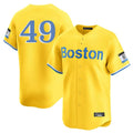 Friene B.Red Sox #49 Tim Wakefield Player Yellow Limited Home Game Stitched Jerseys