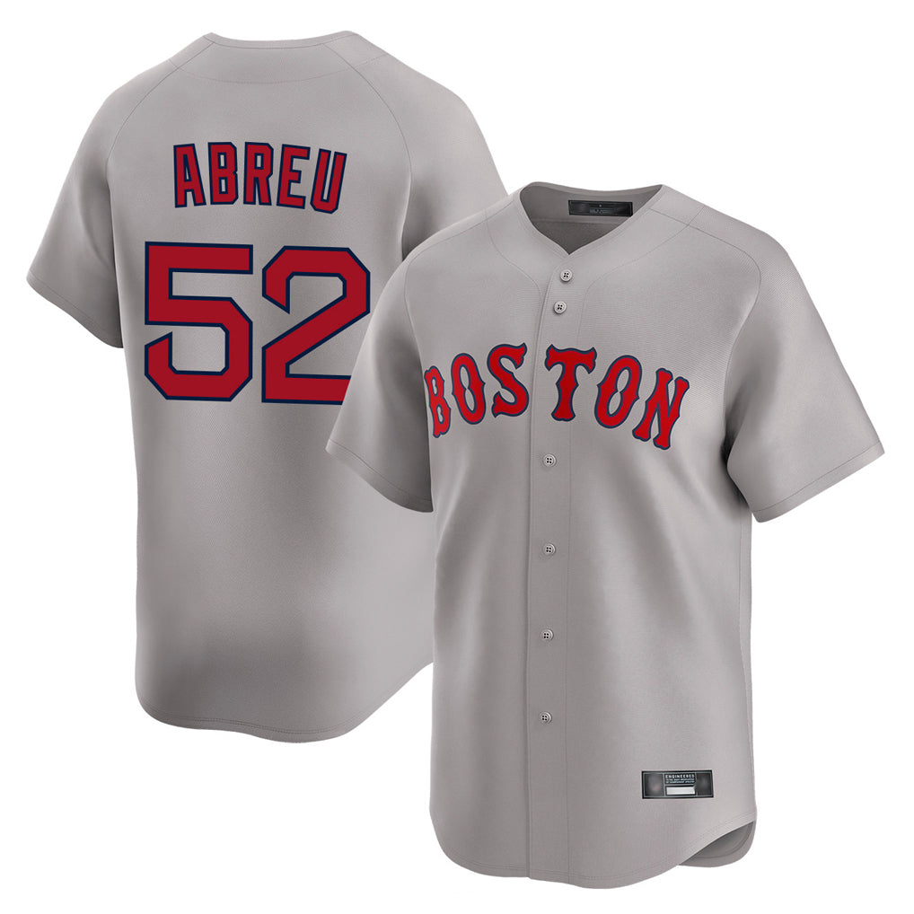 Friene B.Red Sox #52 Wilyer Abreu Player Gray Road Limited Home Game Stitched Jerseys