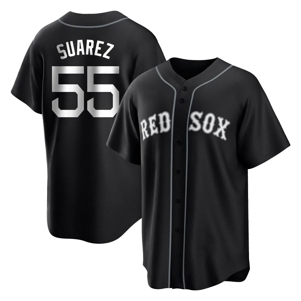 Friene B.Red Sox #55 Ranger Su¨¢rez Player Black Home Game Stitched Jerseys