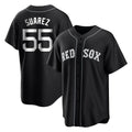 Friene B.Red Sox #55 Ranger Su¨¢rez Player Black Home Game Stitched Jerseys