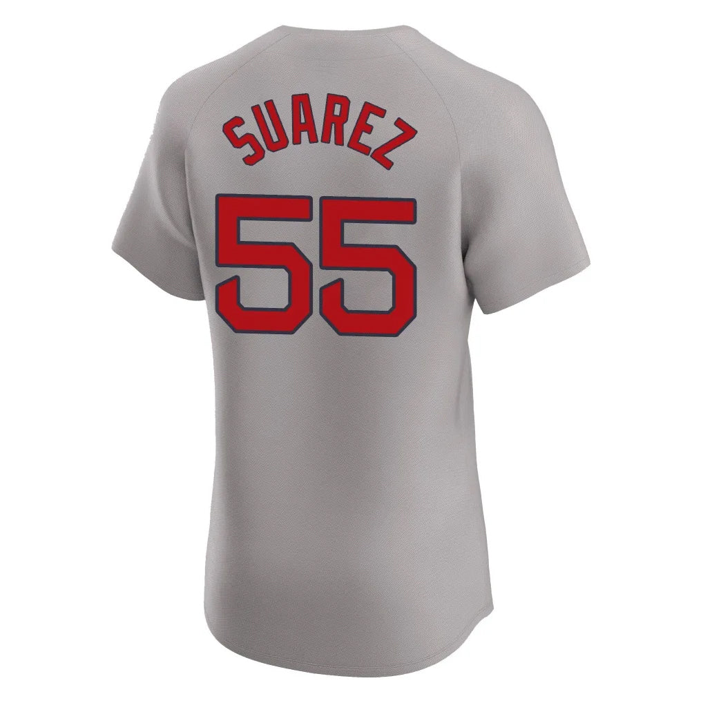 Friene B.Red Sox #55 Ranger Su¨¢rez Player Gray Road Limited Elite Home Game Stitched Jerseys