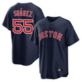 Friene B.Red Sox #55 Ranger Su¨¢rez Player Navy Home Game Stitched Jerseys