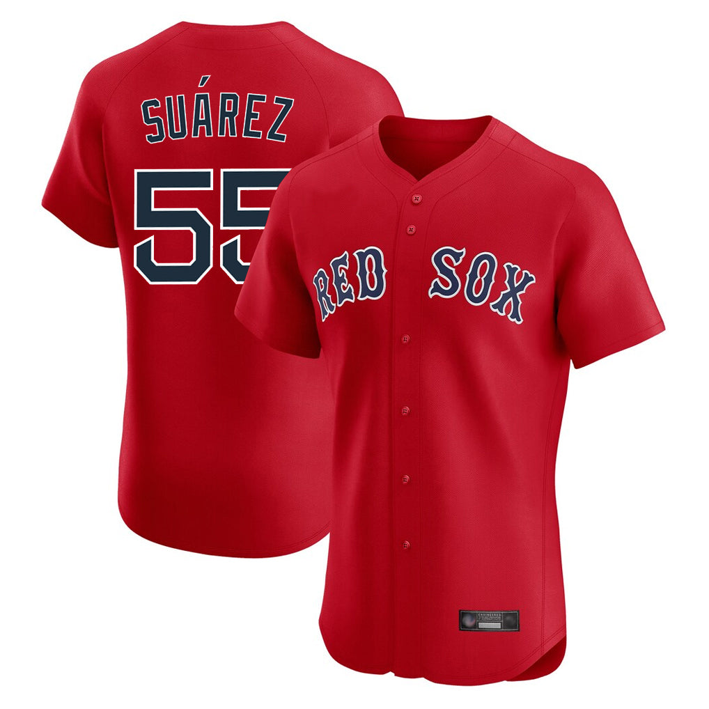 Friene B.Red Sox #55 Ranger Su¨¢rez Player Red Limited Elite Home Game Stitched Jerseys