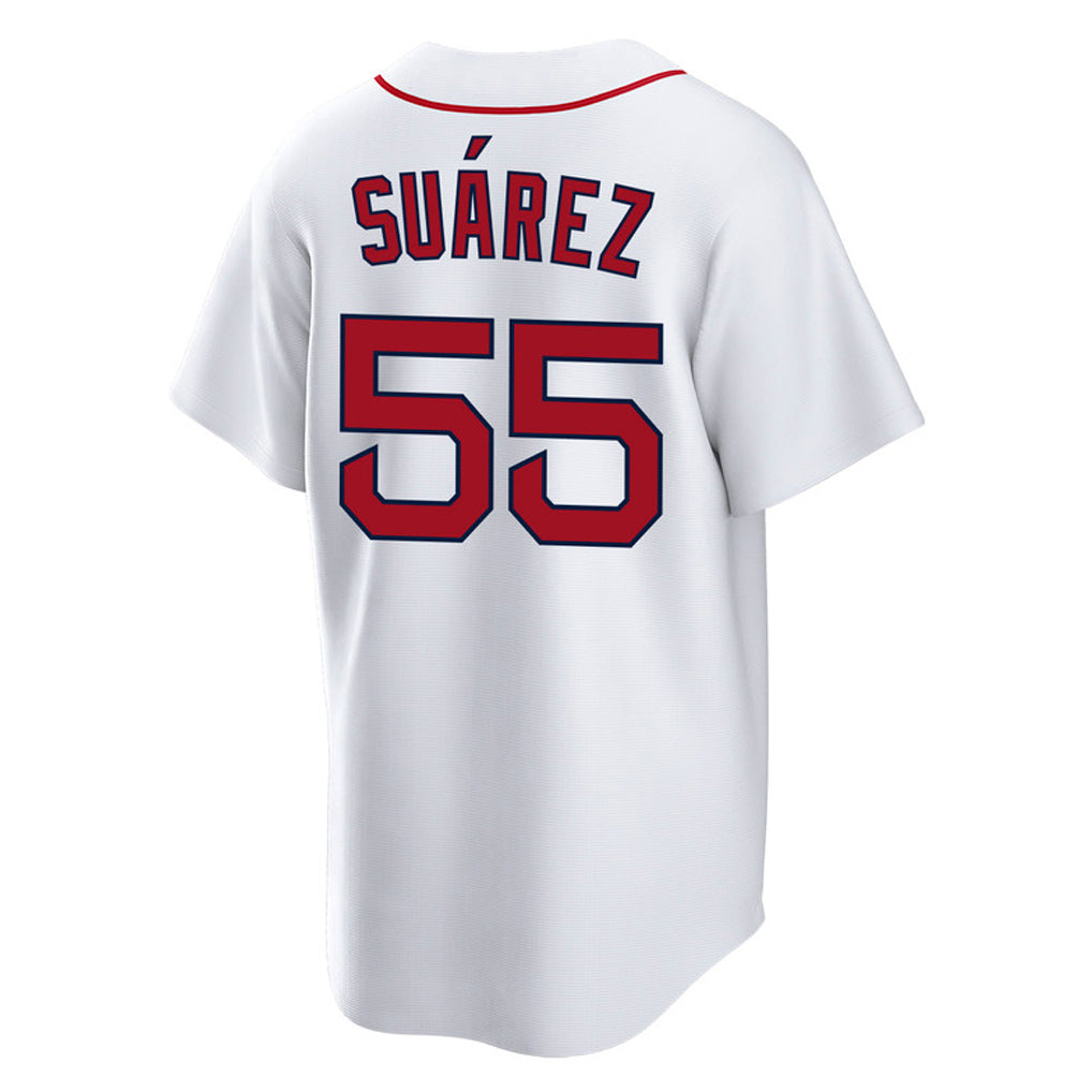 Friene B.Red Sox #55 Ranger Su¨¢rez Player White Home Game Stitched Jerseys