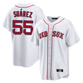 Friene B.Red Sox #55 Ranger Su¨¢rez Player White Home Game Stitched Jerseys