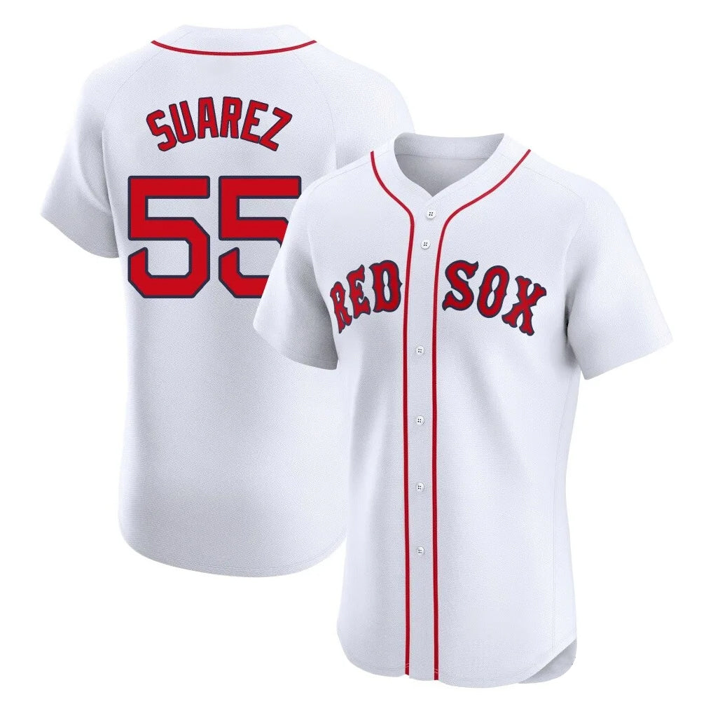 Friene B.Red Sox #55 Ranger Su¨¢rez Player White Limited Elite Home Game Stitched Jerseys
