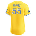 Friene B.Red Sox #55 Ranger Su¨¢rez Player Yellow Limited Elite Home Game Stitched Jerseys