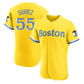 Friene B.Red Sox #55 Ranger Su¨¢rez Player Yellow Limited Elite Home Game Stitched Jerseys