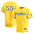 Friene B.Red Sox #55 Ranger Su¨¢rez Player Yellow Limited Home Game Stitched Jerseys