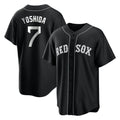 Friene B.Red Sox #7 Masataka Yoshida Player Black Home Game Stitched Jerseys