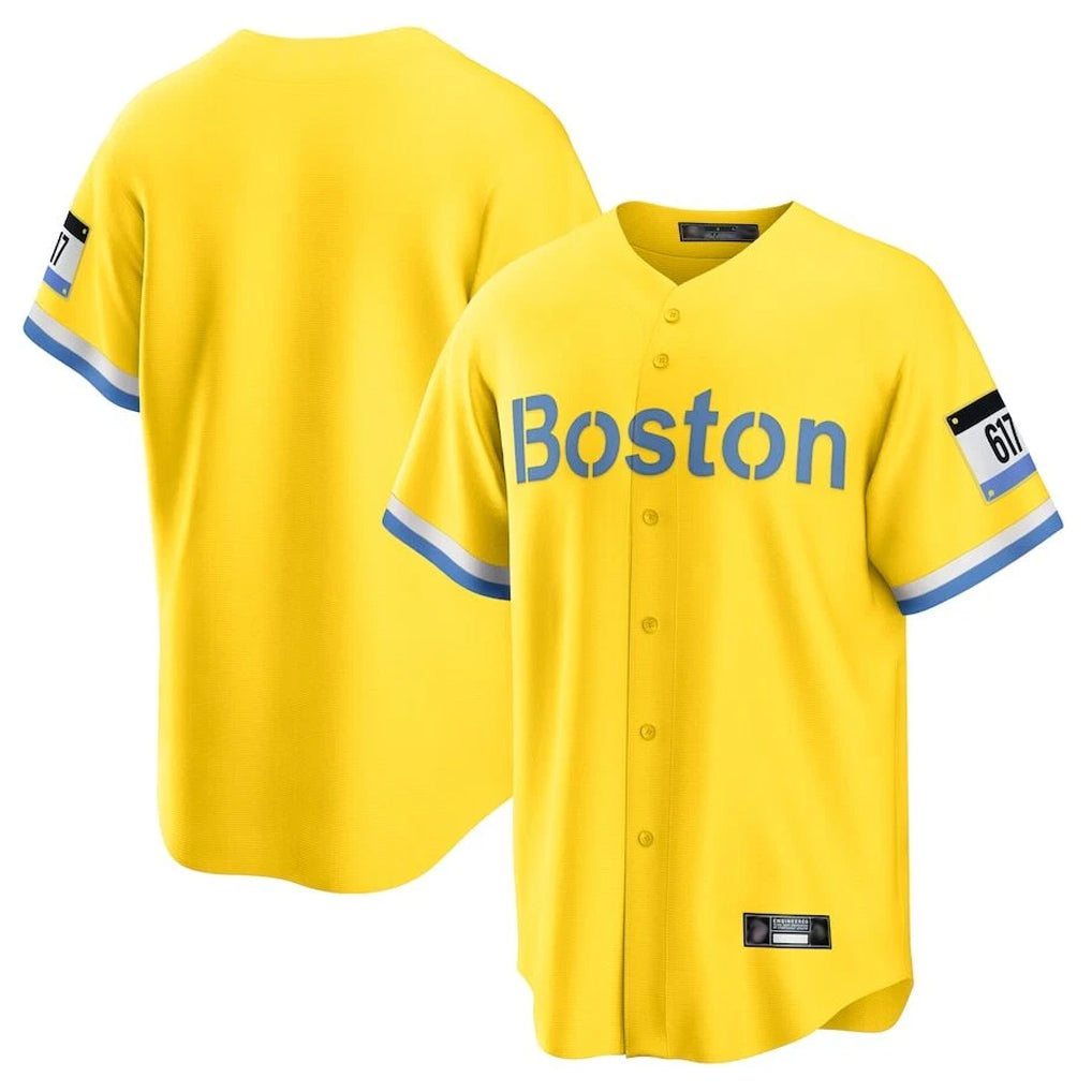 Friene B.Red Sox ## Red Sox Blank Player Yellow Home Game Stitched Jerseys