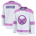 Friene B.Sabres White Hockey Fights Cancer Survivor Practice Stitched Jerseys