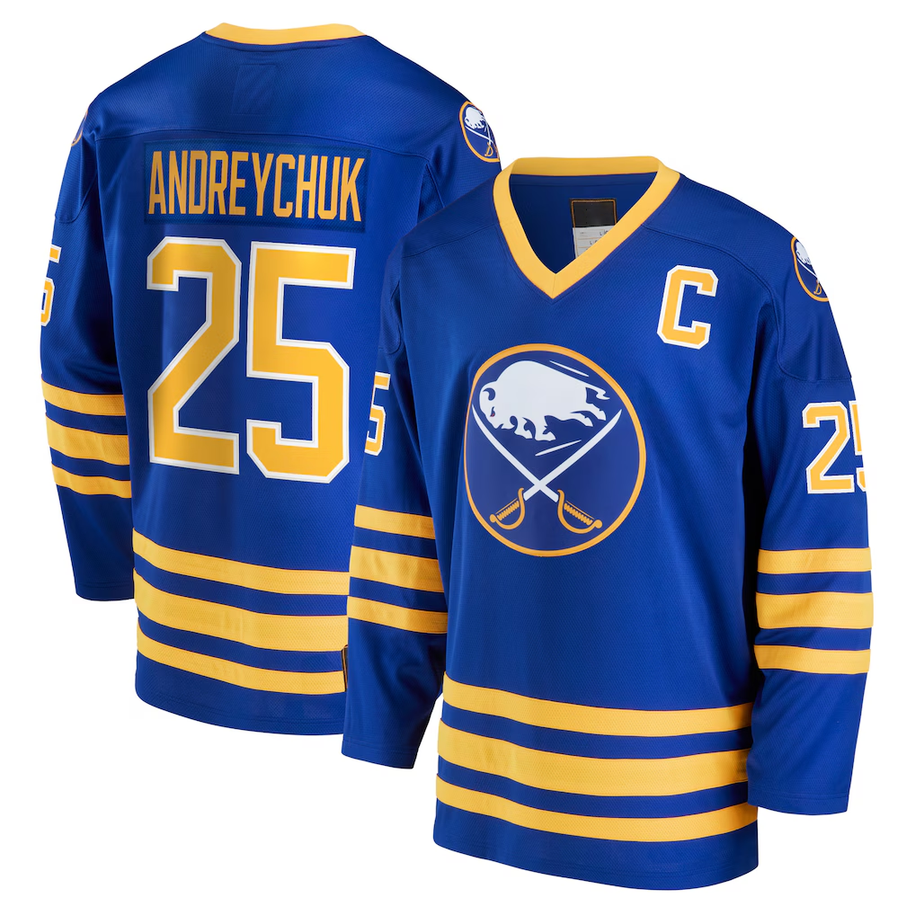 Friene B.Sabres #25 Dave Andreychuk Royal Breakaway Retired Player Stitched Jerseys