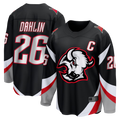 Friene B.Sabres #26 Rasmus Dahlin Black Alternate Captain Patch Breakaway Stitched Jerseys