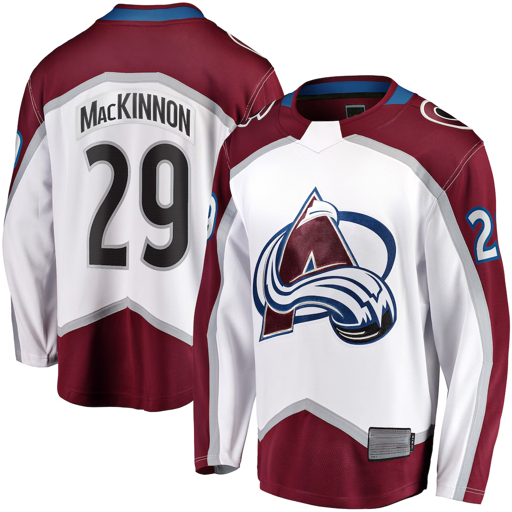 Friene C.Avalanche #29 Nathan MacKinnon White Breakaway Jerseys
