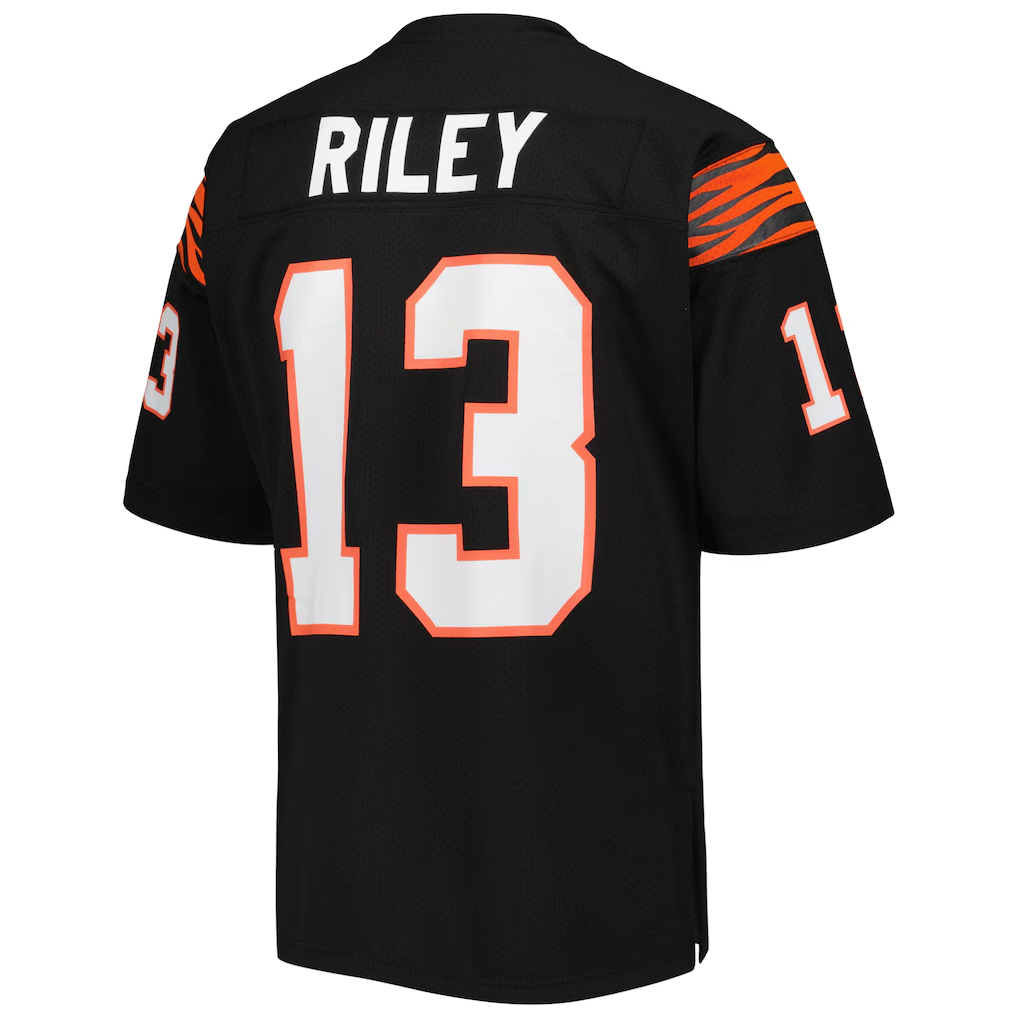 Friene C.Bengals 1981  #13 Ken Riley Mitchell & Ness Black Authentic Throwback Retired Player Stitched Jerseys