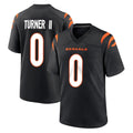 Friene C.Bengals #0 DJ Turner II Player Black Home Game Stitched Jerseys