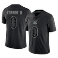 Friene C.Bengals #0 DJ Turner II Player Black Reflective Limited Game Stitched Jerseys