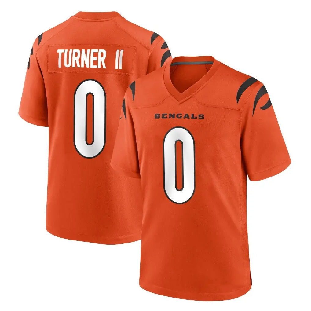 Friene C.Bengals #0 DJ Turner II Player Orange Home Game Stitched Jerseys
