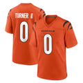 Friene C.Bengals #0 DJ Turner II Player Orange Home Game Stitched Jerseys