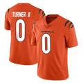 Friene C.Bengals #0 DJ Turner II Player Orange Vapor Untouchable Limited Home Game Stitched Jerseys