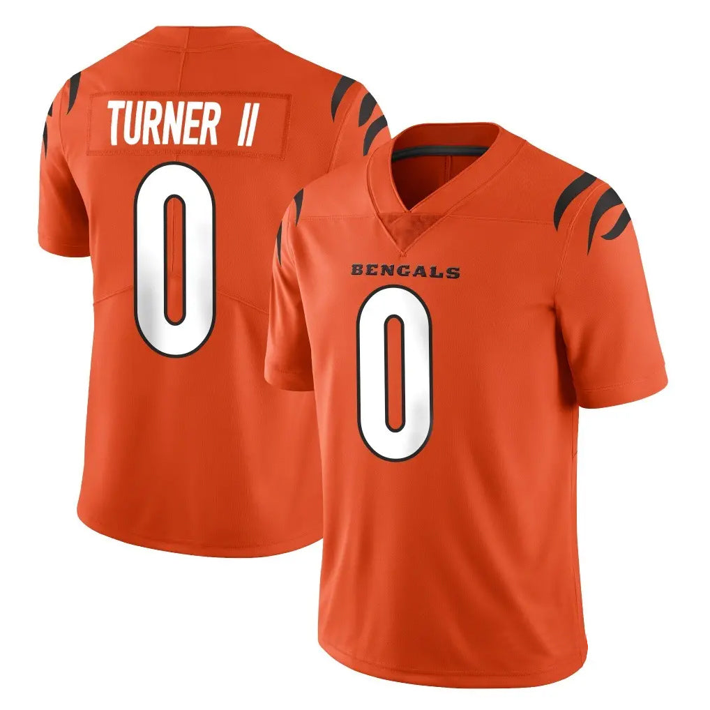 Friene C.Bengals #0 DJ Turner II Player Orange Vapor Untouchable Limited Home Game Stitched Jerseys
