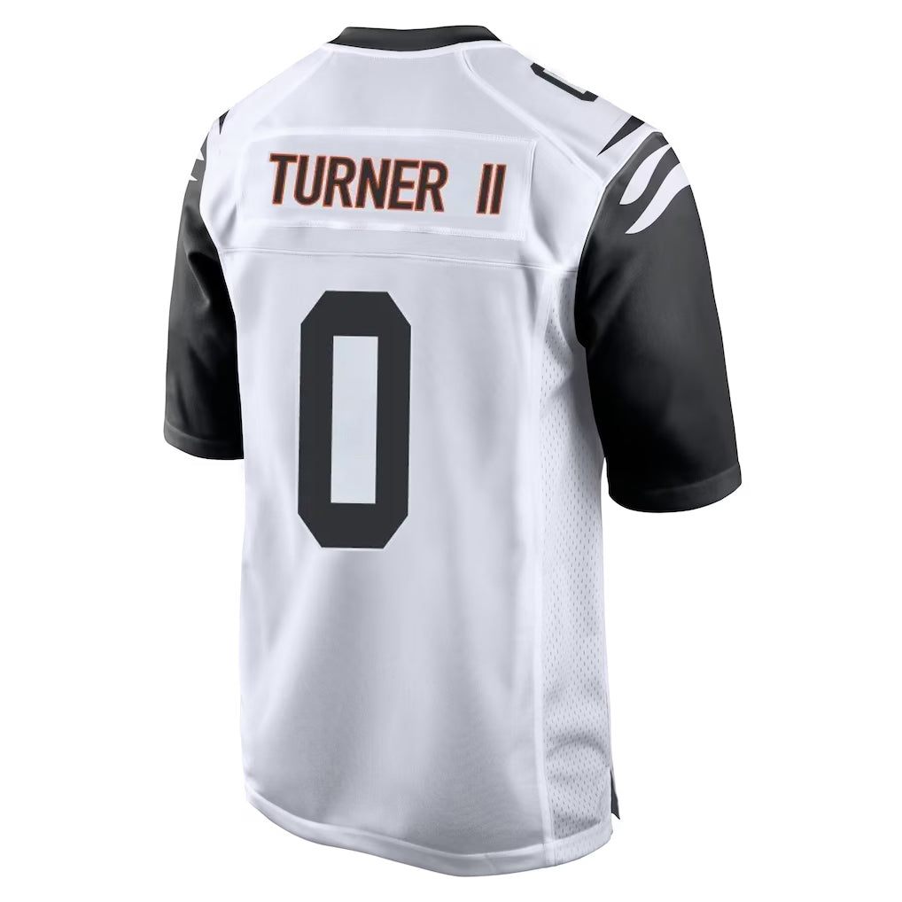 Friene C.Bengals #0 DJ Turner II Player White Alternate Home Game Stitched Jerseys