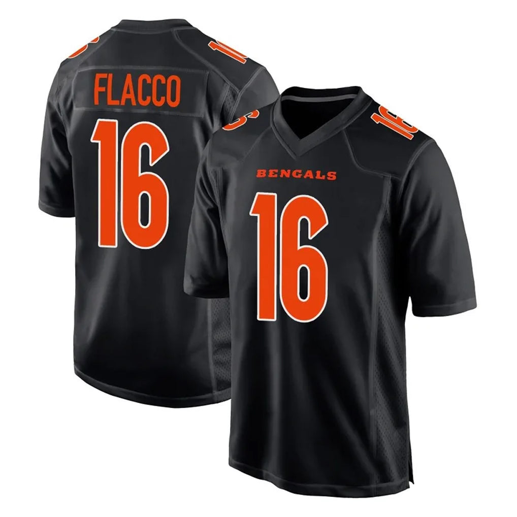 Friene C.Bengals #16 Joe Flacco Player Black Fashion Game Stitched Jerseys
